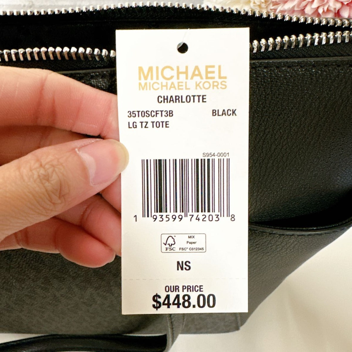 Michael Kors 35TOSCFT3B Charlotte Top Zip Tote MK Signature Shoulder Bag IN Black Michael Kors 35TOSCFT3B Charlotte Top Zip Tote MK Signature Shoulder Bag IN Black